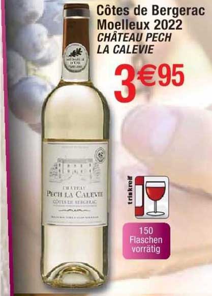 Côtes De Bergerac Moelleux 2022 Château Pech La Calevie