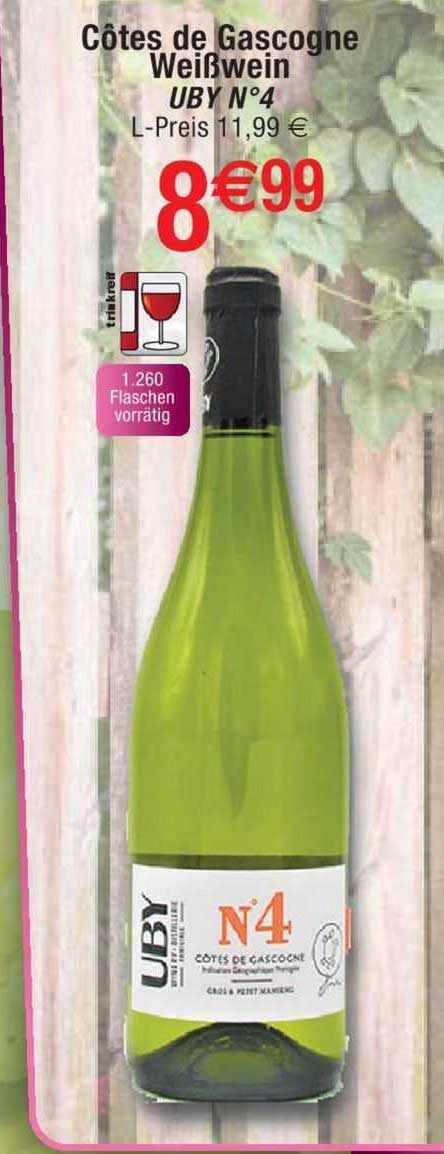 côtes de gascogne weißwein uby n°4
