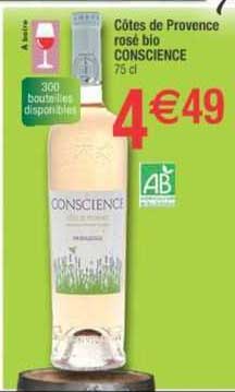 côtes de provence rosé bio conscience