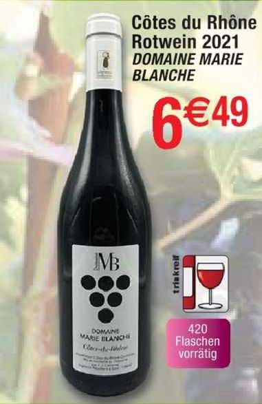côtes du rhône rotwein 2021 domaine marie blanche