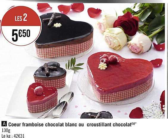 Cœur Framboise Chocolat Blanc Ou Croustillant Chocolat