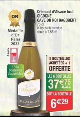crémant d'alsace brut cigogne cave du roi dagobert