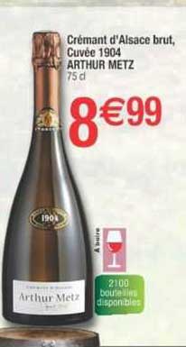 crémant d'alsace brut cuvée 1904 arthur metz