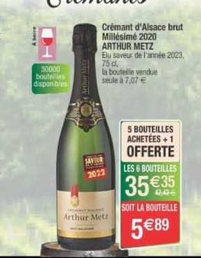 crémant d'alsace brut millésimé 2020 arthur metz