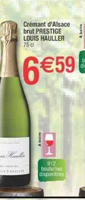 crémant d'alsace brut prestige louis hauller