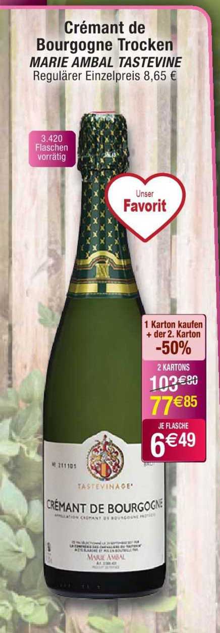 crémant de bourgogne trocken marie ambal tastevine
