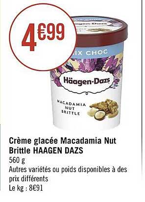 crème glacée macadamia nut brittle häagen dazs