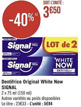 Dentifrice Original White Now Signal