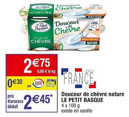 Douceur De Chèvre Nature Le Petit Basque