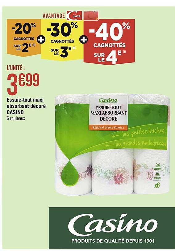 essuie-tout maxi absorbant décoré casino