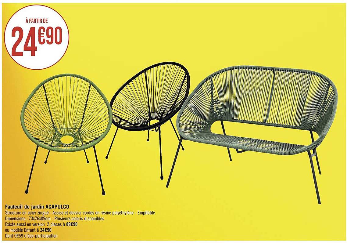 fauteuil de jardin acapulco