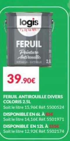 feruil antirouille divers coloris 2.5 l logis
