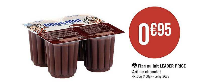 flan au lait leader price arôme chocolat