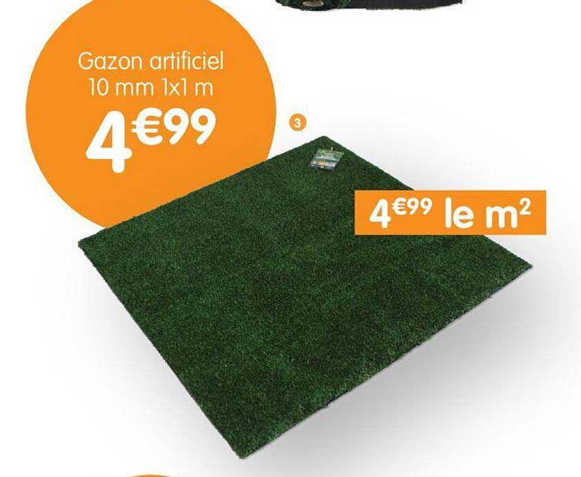 gazon artificiel 10 mm 1x1 m