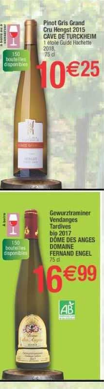 gewurztraminer vendanges tardives bio 2017 dôme des anges domaine fernand engel