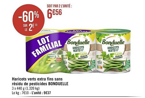 Haricots Verts Extra Fins Sans Résidu De Pesticides Bonduelle