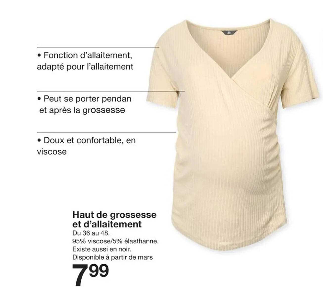 haut de grossesse et d'allaitement