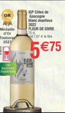 igp côtes de gascogne blanc moelleux 2022 fleur de givre