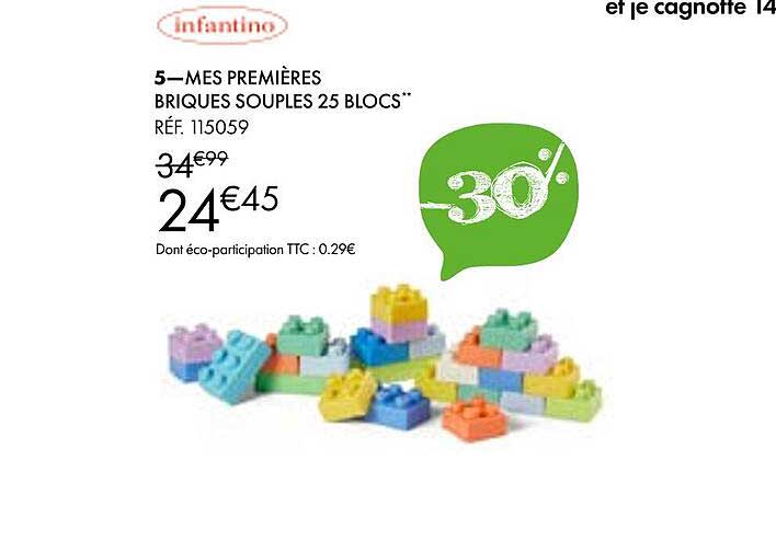 infantino mes premières briques souples 25 blocs