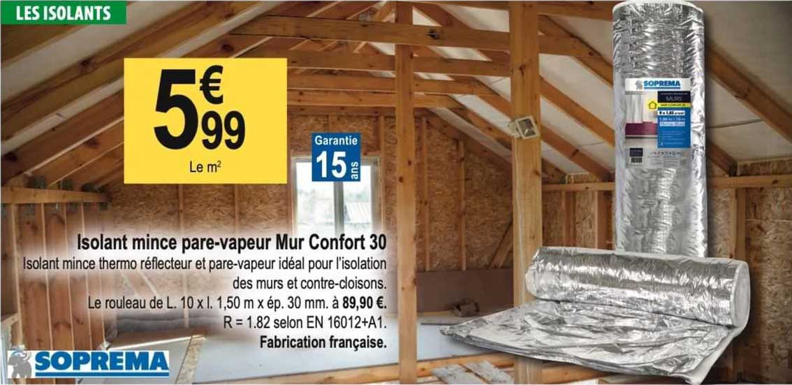 isolant mince pare-vapeur mur confort 30