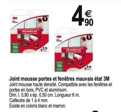 joint mousse portes et fenêtres mauvais état 3m
