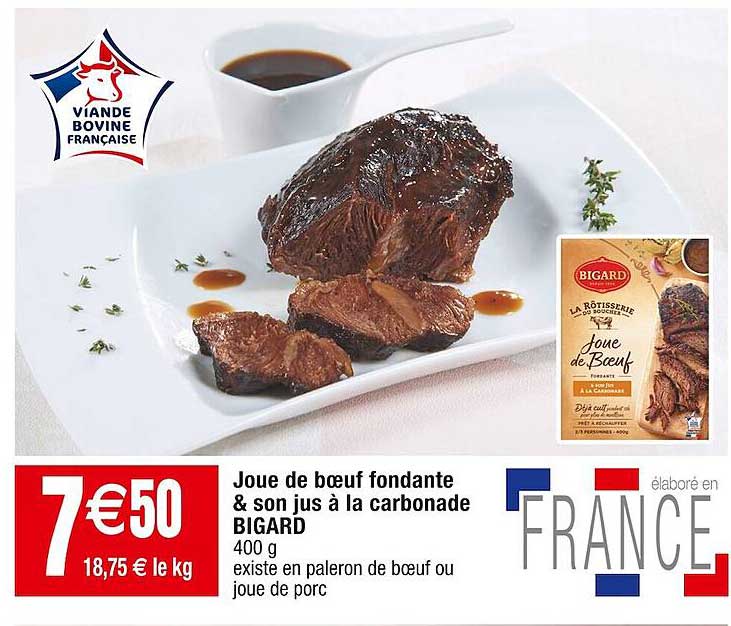 joue de boeuf fondante & son jus à la carbonade bigard