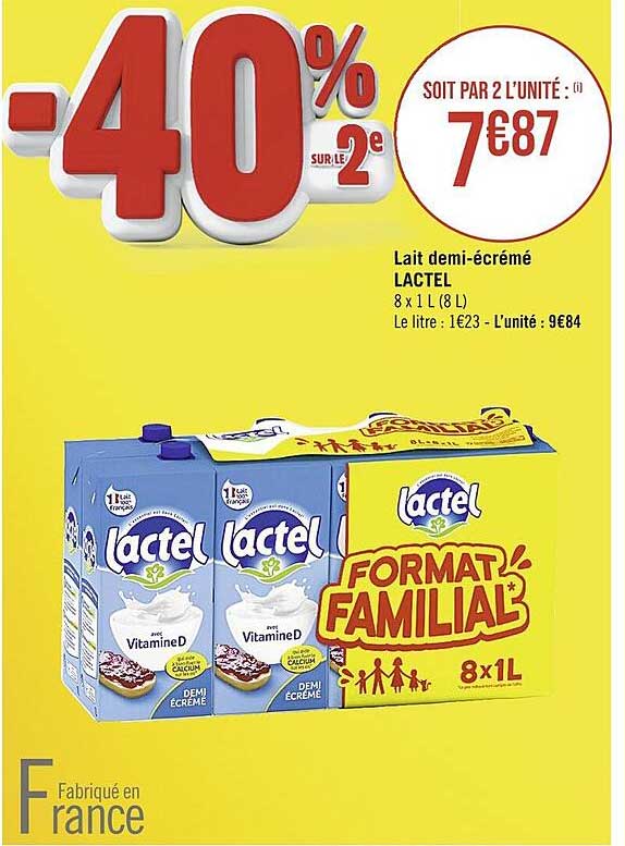 lait demi-écrémé lactel