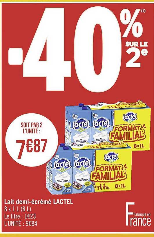 lait demi-écrémé lactel