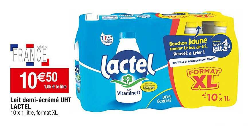 Lait Demi-écrémé Uht Lactel