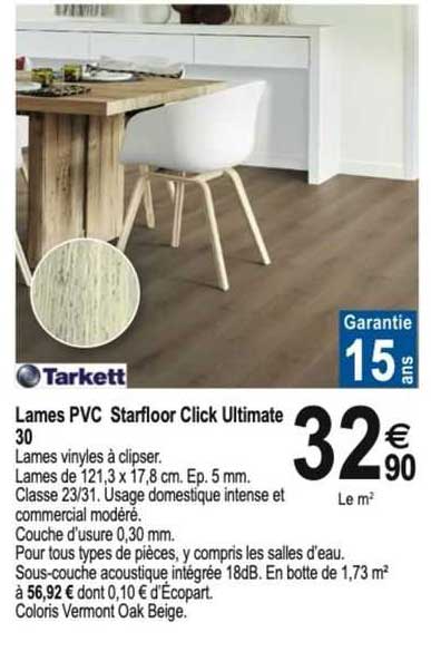 lames pvc starfloor click ultimate 30