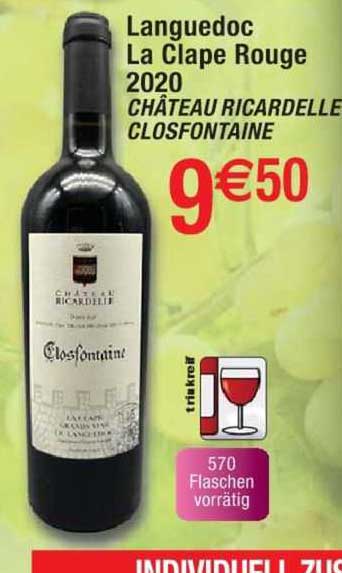 languedoc la clape rouge 2020 château ricardelle clasfontaine