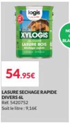 lasure sechage rapide divers 6l