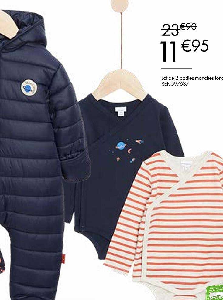 lot de 2 bodies manches longues