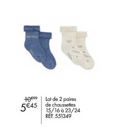 Lot De 2 Paires De Chaussettes