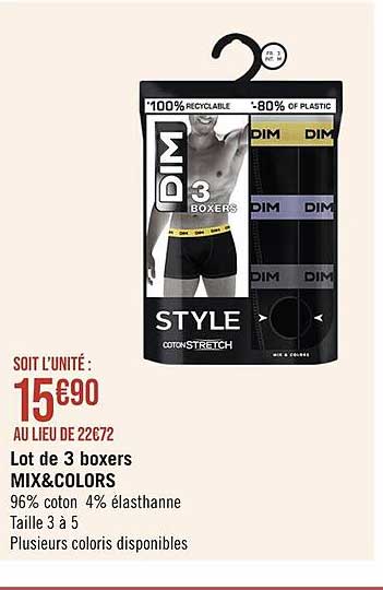 Lot De 3 Boxers Mix & Colors