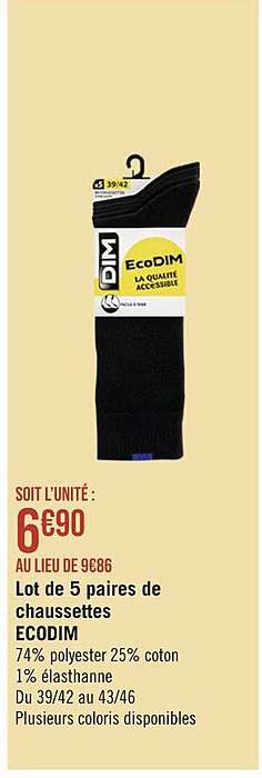 Lot De 5 Paires De Chaussettes Ecodim