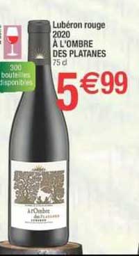 lubéron rouge 2020 à l'ombre des platanes