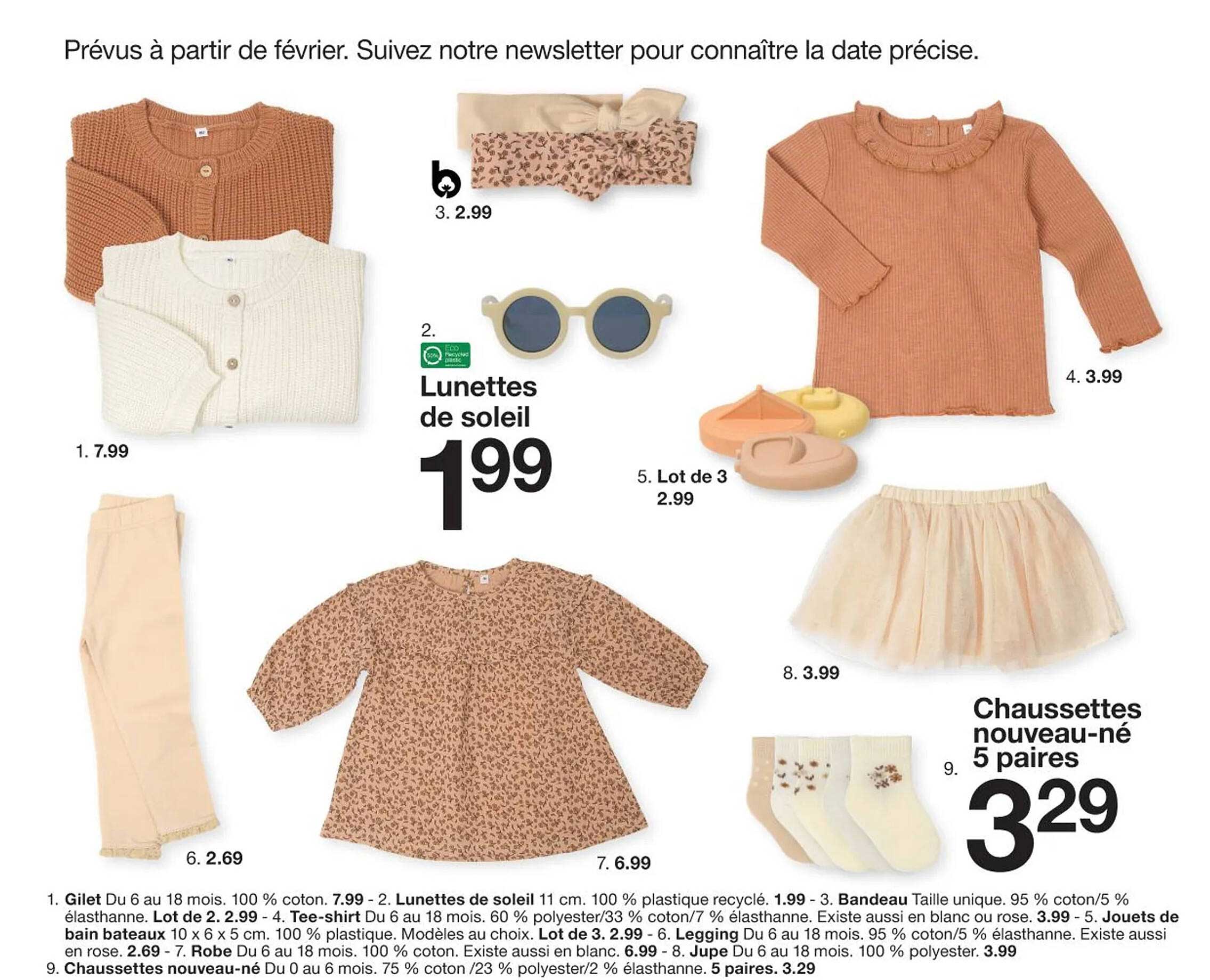 lunettes de soleil ou chaussettes nouveau-né