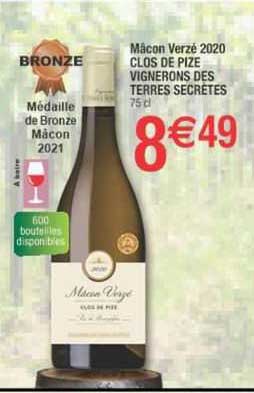mâcon verzé 2020 clos de pize vignerons des terres secrètes