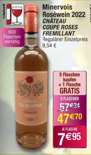 minervois roséwein 2022 château coupe roses fremillant