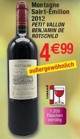 Montagne Saint-émilion 2012 Petit Vallon Benjamin De Rotschild
