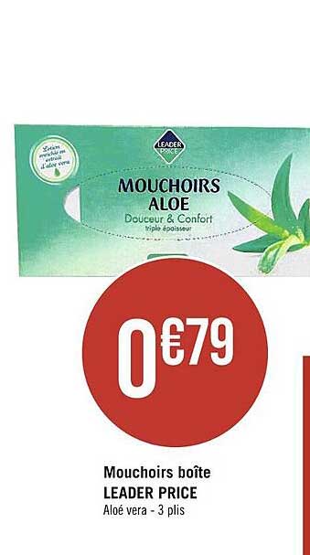 mouchoirs boîte leader price