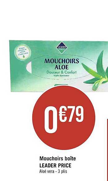 mouchoirs boîte leader price