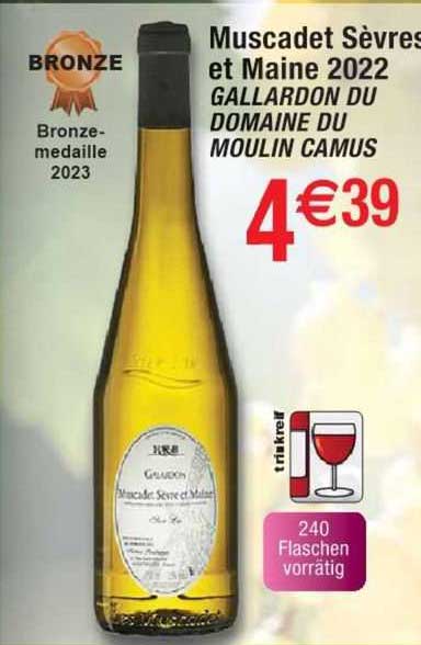 muscadet sèvres et maine 2022 gallardon du domaine du moulin camus