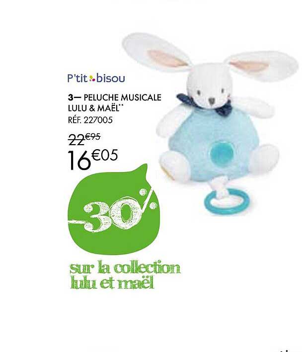 P'tit Bisou Peluche Musicale Lulu & Maël