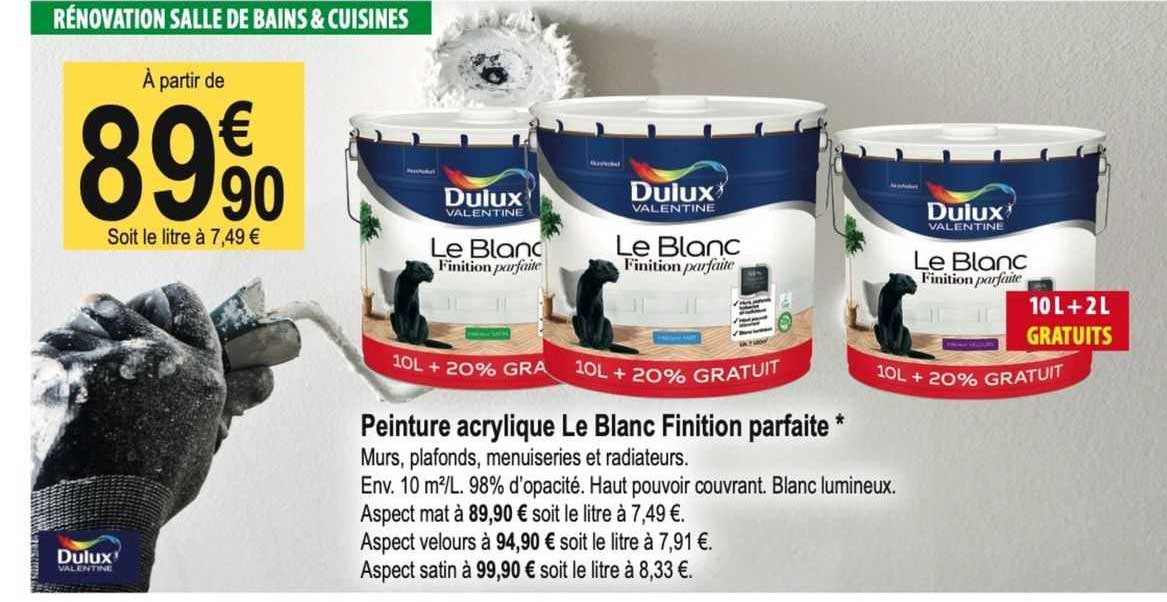 peinture acrylique le blanc finition parfaite dulux valentine