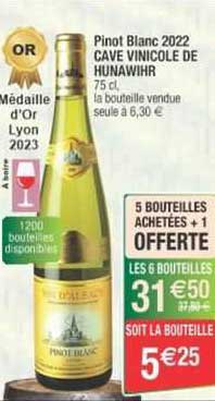 pinot blanc 2022 cave vinicole de hunawihr