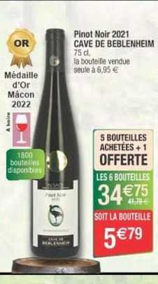 pinot noir 2021 cave de beblenheim