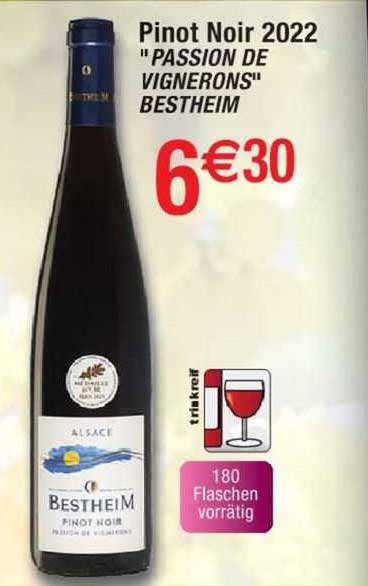 pinot noir 2022 "passion de vignerons" bestheim