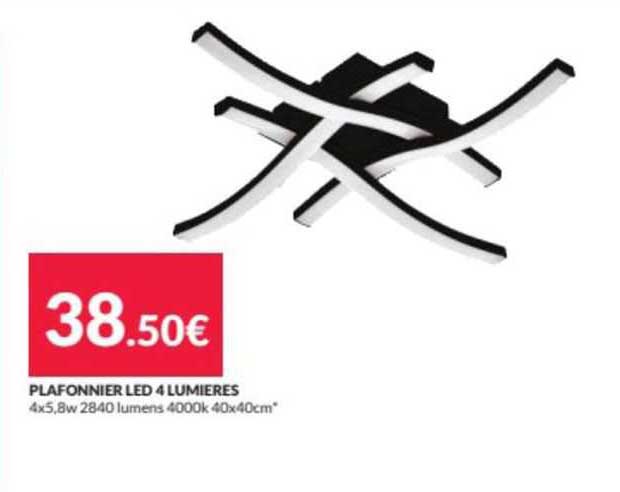 plafonnier led 4 lumières